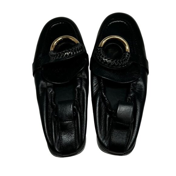 See by Chloe Hana Loafers Black Leather Ring Detail Flat Sz 41, 9.5 NEW $425 - Picture 9 of 10